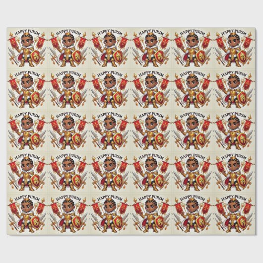 Little Lites rood Purim inpakpapier (Vlak)