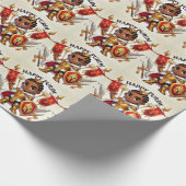 Little Lites rood Purim inpakpapier (Hoek)