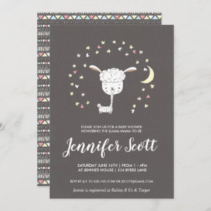 Little Llama Baby shower Invitation Kaart