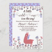 Little llama Bunny Baby shower Wild One Kaart (Voorkant / Achterkant)