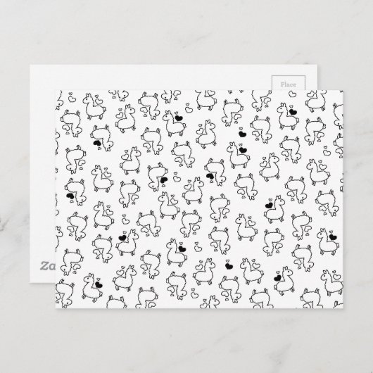 Little Llama Silhouette Madness Briefkaart (Voorkant / Achterkant)