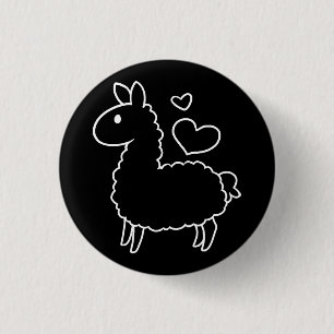 Little Llama Silhouette Ronde Button 3,2 Cm