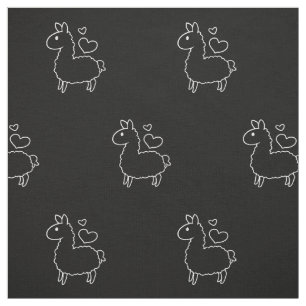 Little Llama Silhouette Stof