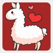Little Llama Vierkante Sticker (Voorkant)