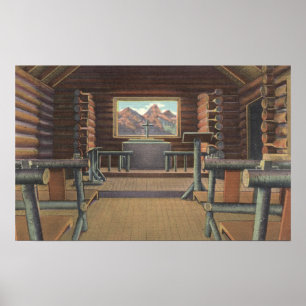 Little Log Church in het Uitzicht Snake River Poster