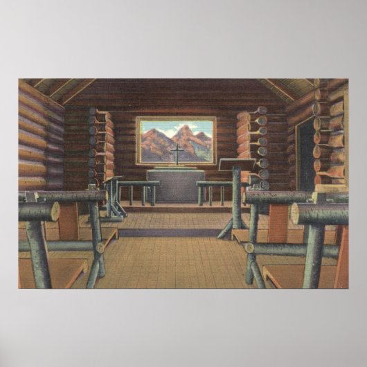 Little Log Church in het Uitzicht Snake River Poster (Voorkant)