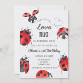 Little Love Bug 1e verjaardagsfeestje Kaart (Voorkant)