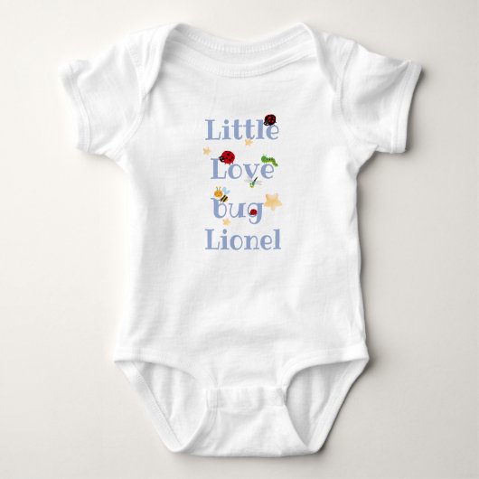 Little love bug - baby name romper (Voorkant)