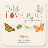 Little Love Bug Baby shower Butterfly Kartonnen Onderzetters (Voorkant)