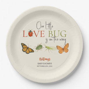 Little Love Bug Baby shower Butterfly Papieren Bordje