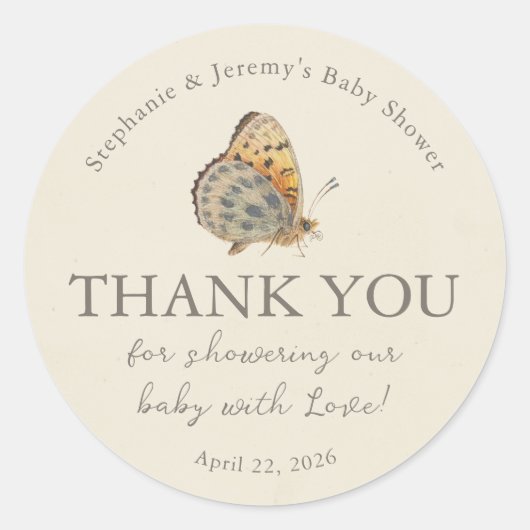 Little Love Bug Baby Shower Classic Round Sticker (Voorkant)
