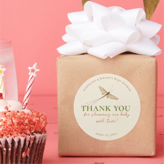 Little Love Bug Baby shower Classic Round Sticker (Feest)