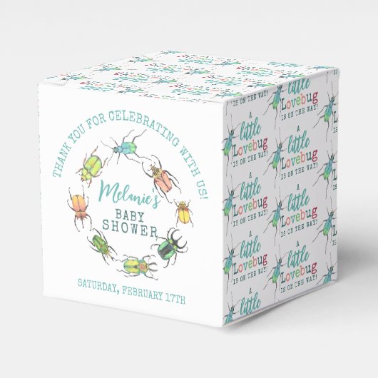 Little Love Bug Baby shower Favor Box Bedankdoosjes (Voorkant Zijde)