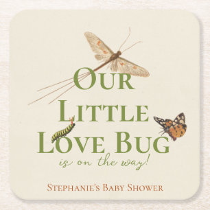 Little Love Bug Baby shower Gender Neutral Kartonnen Onderzetters