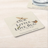Little Love Bug Baby shower Gender Neutral Kartonnen Onderzetters (Schuin)