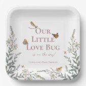 Little Love Bug Baby Shower Gender Neutral Papieren Bordje (Voorkant)