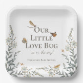 Little Love Bug Baby Shower Gender Neutral Papieren Bordje (Voorkant)