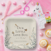 Little Love Bug Baby shower Gender Neutral Papieren Bordje (Feest)