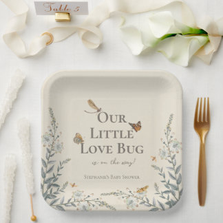 Little Love Bug Baby shower Gender Neutral Papieren Bordje