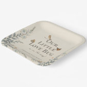 Little Love Bug Baby shower Gender Neutral Papieren Bordje (Gebogen)