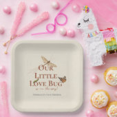 Little Love Bug Baby shower Gender Neutral Papieren Bordje (Feest)