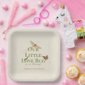 Little Love Bug Baby shower Gender Neutral Papieren Bordje (Feest)