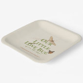 Little Love Bug Baby shower Gender Neutral Papieren Bordje (Gebogen)