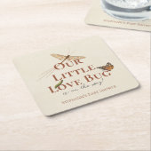 Little Love Bug Baby shower Kartonnen Onderzetters (Schuin)