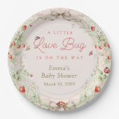 Little Love Bug Baby Shower Papieren Bordje (Voorkant)