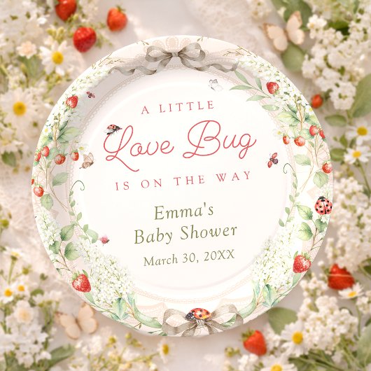 Little Love Bug Baby Shower Papieren Bordje