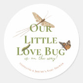Little Love Bug Baby shower Ronde Sticker (Voorkant)