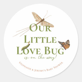 Little Love Bug Baby shower Ronde Sticker