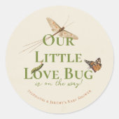 Little Love Bug Baby shower Ronde Sticker (Voorkant)