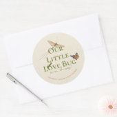 Little Love Bug Baby shower Ronde Sticker (Envelop)