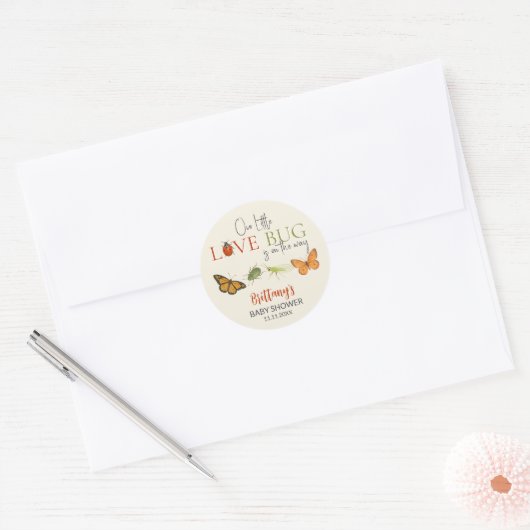 Little Love Bug Baby Shower Sticker (Envelop)