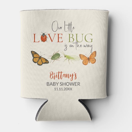 Little Love Bug Baby shower Sticker Blikjeskoeler (Voorkant)