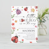 Little Love Bug Baby Shower Uitnodiging (Staand voorkant)