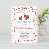 Little Love Bug Baby Shower Uitnodiging (Staand voorkant)