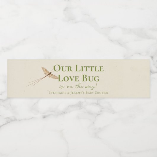 Little Love Bug Baby shower Waterfles Etiket (Enkel label)