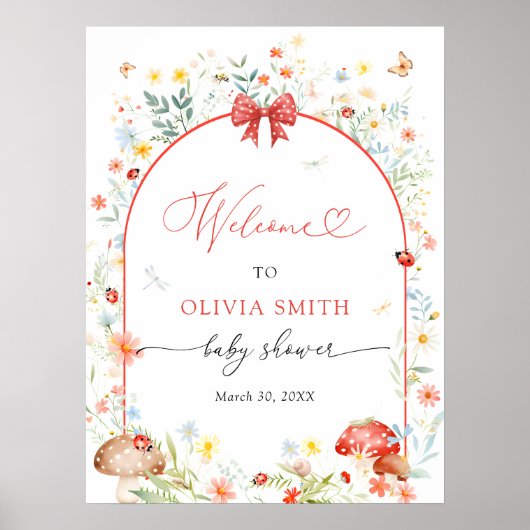 Little Love Bug Baby shower Welkom Poster (Voorkant)