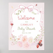 Little Love Bug Bloom Baby Shower Welcome  Poster (Voorkant)