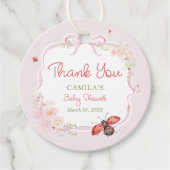Little Love Bug Bloom Pink Baby Shower Thank you Bedankjes Labels (Voorkant)