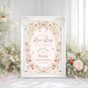 Little Love Bug Boho Baby Shower Welkom Poster