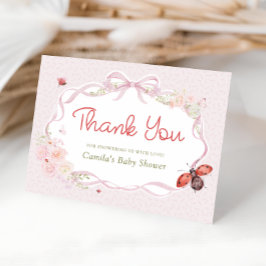 Little Love Bug Bow Baby Shower Thank You Card Bedankkaart