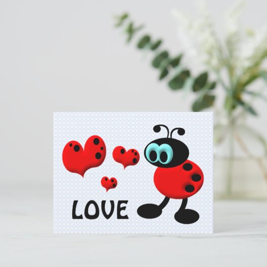 Little Love Bug Briefkaart (Staand voorkant)