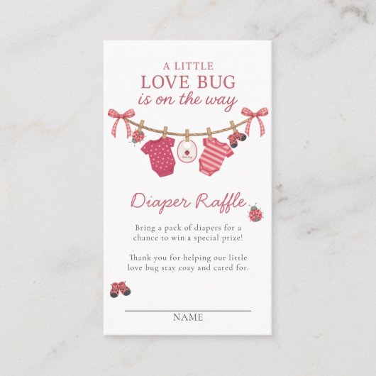 Little Love Bug Clothesline Baby Shower Informatiekaartje (Voorkant)