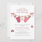Little Love Bug Clothesline Baby Shower Kaart (Voorkant)