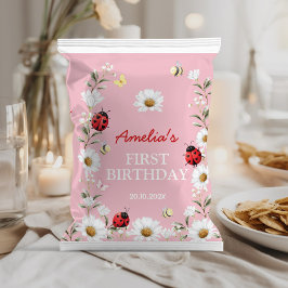 Little Love Bug Daisy Birthday Chip Bag Wrapper Flyer