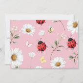 Little Love Bug Daisy Floral Birthday Photo Invite Bedankkaart (Achterkant)