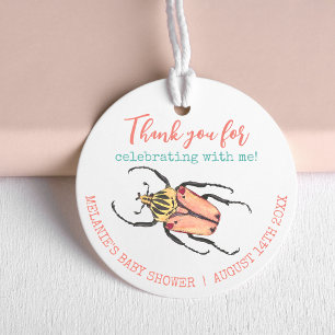 Little Love Bug Dank u Baby shower Pink Beetle Bedankjes Labels